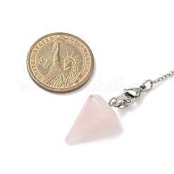 Конические маятники для биолокации из натурального розового кварца&nbsp;HJEW-JM04048-02