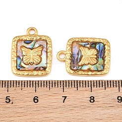 Anhänger aus Edelstahl 304 und natürlicher Paua-Muschel&nbsp;SH-CBA5A59-01G-02