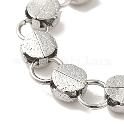 Bracciale a catena a maglie tonde piatte in acciaio inossidabile 304 anti-ossidazione&nbsp;BJEW-Q776-02C-02