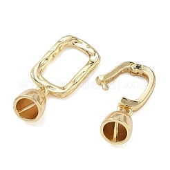 Прямоугольные латунные застежки с микропаве из прозрачных кубических цирконий&nbsp;KK-Z143-16G