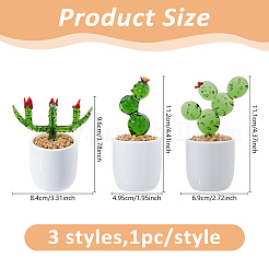 3 шт. 3 стиля лэмпворк кактус украшение для витрины&nbsp;DJEW-DC0001-16B