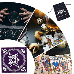 Quadratische Flanell-Altar-Tarot-Tischdecke&nbsp;AJEW-HY0002-32B