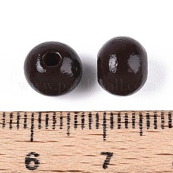 Sprühlackierte runde Perlen aus natürlichem Schima-Holz&nbsp;WOOD-A018-8mm-12