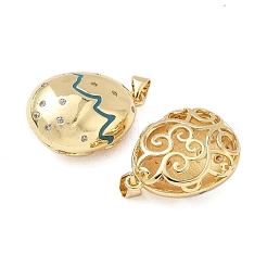 Кулоны с эмалью из латуни с прозрачным кубическим цирконием&nbsp;KK-G536-24G