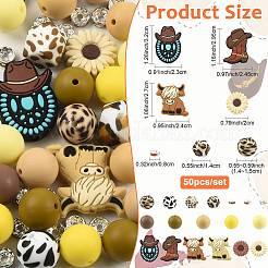 50 kit de perles d'espacement en silicone et en laiton avec strass&nbsp;DIY-FS0010-51