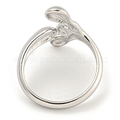 Некорневой лист из нержавеющей стали 304 открытый манжетный перстень для женщин&nbsp;RJEW-A043-13P