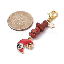 Подвески из эмали из сплава луны и звезды HJEW-JM01636