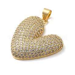 Pendenti in zirconi cubici trasparenti in micro pavè di ottone&nbsp;KK-B094-04G