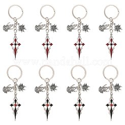 5 porte-clés en alliage de strass&nbsp;KEYC-YW00288-01