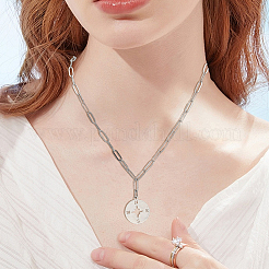 10 шт. 667 нержавеющая сталь цепочка-скрепка ожерелье&nbsp;NJEW-BBC0001-48B-P