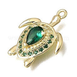 Pendentifs en laiton zircon cubique micro pavé vert&nbsp;KK-K427-48G