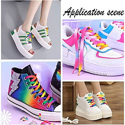 3 par de 3 cordones planos y lisos de poliéster con efecto tie-dye&nbsp;FIND-GF0004-70C