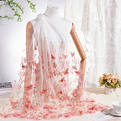Polyester-Stickerei-Schmetterlings-Blumenstoff&nbsp;SENE-WH0003-52