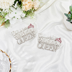 2 épingle à strass « reine d'anniversaire »&nbsp;JEWB-SP0001-11P