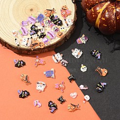 100 шт. кабошоны из непрозрачной смолы с принтом на тему Хэллоуина&nbsp;CRES-YW0002-57