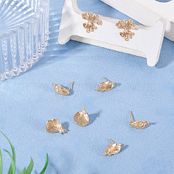 8 шт. 4 стиля сережек-гвоздиков из латуни с прозрачным кубическим цирконием&nbsp;KK-TA0002-61