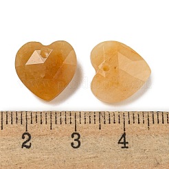 Dijes de corazón facetados de jade topacio natural&nbsp;G-G123-01C