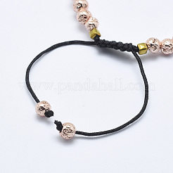 Braccialetti di perle intrecciate in pietra lavica naturale elettrolitica&nbsp;BJEW-I258-B04