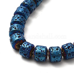 Fili di perle di roccia lavica naturale elettrodeposta&nbsp;G-G984-06C
