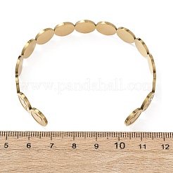 Bracelets manchettes plats et ronds en acier inoxydable 201 pour femmes&nbsp;BJEW-T024-01E-G