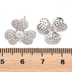 Boucles d'oreilles en laiton avec zircone cubique de micro pave&nbsp;EJEW-G471-51P