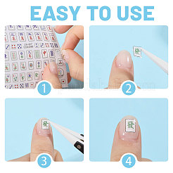 6 лист пластиковых наклеек для дизайна ногтей с узором маджонг 6 стиля&nbsp;MRMJ-CA0001-59