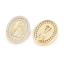 Pendentifs religieux en laiton sertis de micro-pavés de zircone cubique transparente&nbsp;KK-H287-03A-G