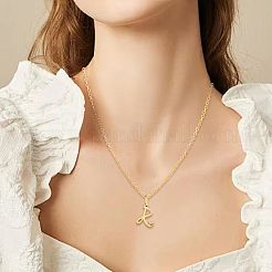 Collier avec pendentif lettre en acier inoxydable 304&nbsp;NJEW-LP0001-39R-G