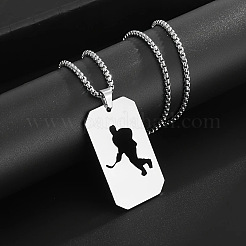 Ожерелья с подвесками в виде хоккеиста из нержавеющей стали 304&nbsp;FS-WGFDD7E-01