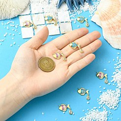 8 pièces 2 couleurs laiton micro pavé pendentifs zircone cubique&nbsp;KK-CJ0004-32