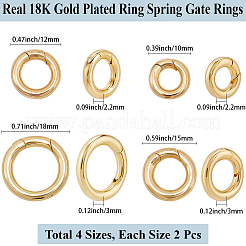 80 шт. 4 стиля латунных пружинных затворных колец&nbsp;KK-BBC0022-08