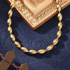 Ионное покрытие (ip) 304 нержавеющая сталь овальные шариковые цепочки браслеты для женщин&nbsp;X-BJEW-C046-01G