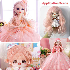 Peluca de muñeca de lana artificial&nbsp;AJEW-WH0609-186H