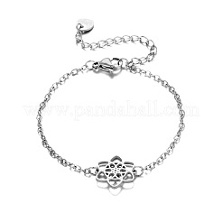 Bracciali a maglie floreali in acciaio inossidabile 304&nbsp;WG0BE89-01