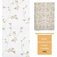 Bordure en dentelle brodée en maille de polyester&nbsp;OCOR-WH0073-72