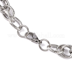 Collane alla moda in acciaio inossidabile 304 con catena a corda per uomo&nbsp;STAS-A028-N044-L