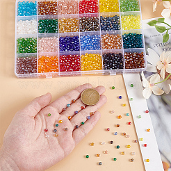 24 brins 24 brins de perles de verre électrolytique de couleurs&nbsp;EGLA-GO0001-10