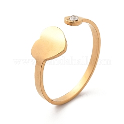 Кольцо-манжета из нержавеющей стали 304 со стразами для женщин&nbsp;RJEW-F169-01G-06