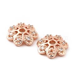 Колпачки для бусин из прозрачного кубического циркония из латуни&nbsp;KK-G425-05A