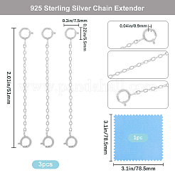 3 шт. удлинитель цепи из стерлингового серебра&nbsp;STER-BBC0006-76S