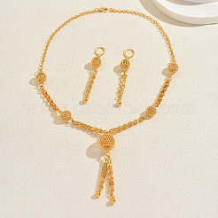 Винтажные серьги и колье из сплава с полыми круглыми кисточками для женщин&nbsp;KT6251