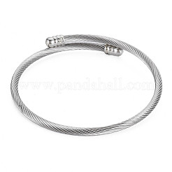 Brazalete tipo brazalete con cable trenzado que no se deslustra&nbsp;BJEW-N013-002