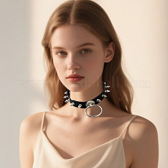 Ожерелья-чокеры из искусственной кожи с шипами и заклепками в стиле панк-рок&nbsp;NJEW-WH20011-08D-P