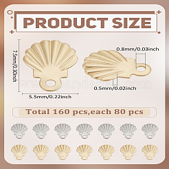 160 шт. 2-х цветные подвески из нержавеющей стали 304&nbsp;STAS-LP0004-13