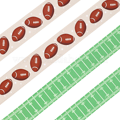 Rubans gros-grain en polyester à transfert thermique sur le thème du rugby&nbsp;OCOR-GF0005-05B