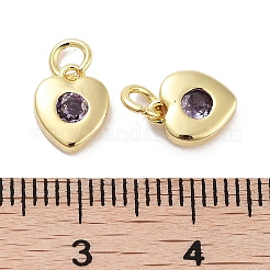Breloques en laiton avec zircone cubique de micro pave&nbsp;KK-C051-07G-01