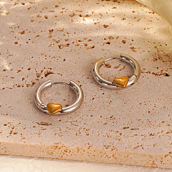 Pendientes de aro tipo huggie con forma de corazón de acero inoxidable 304 para mujer&nbsp;WG7102D-01