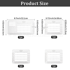 4 шт. пластиковые шаблоны для осмотра линейки&nbsp;AJEW-CP0009-96