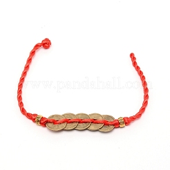 Китайские монеты удачи фэн-шуй монеты звенья браслет&nbsp;BJEW-WH0011-12