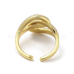 Polsini aperti da donna in ottone con zirconi cubici&nbsp;RJEW-A035-18G